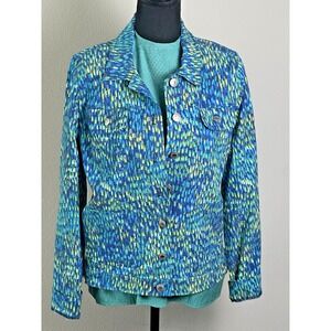 Womens Jacket Attyre New York Jacket Size (S) Blue Yellow Navy & Sleeveless Top